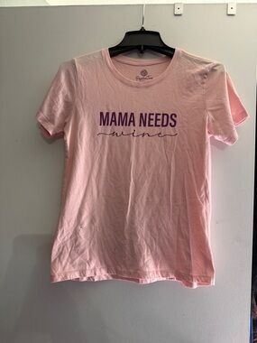 Mama Needs Wine Pink Graphic Tee